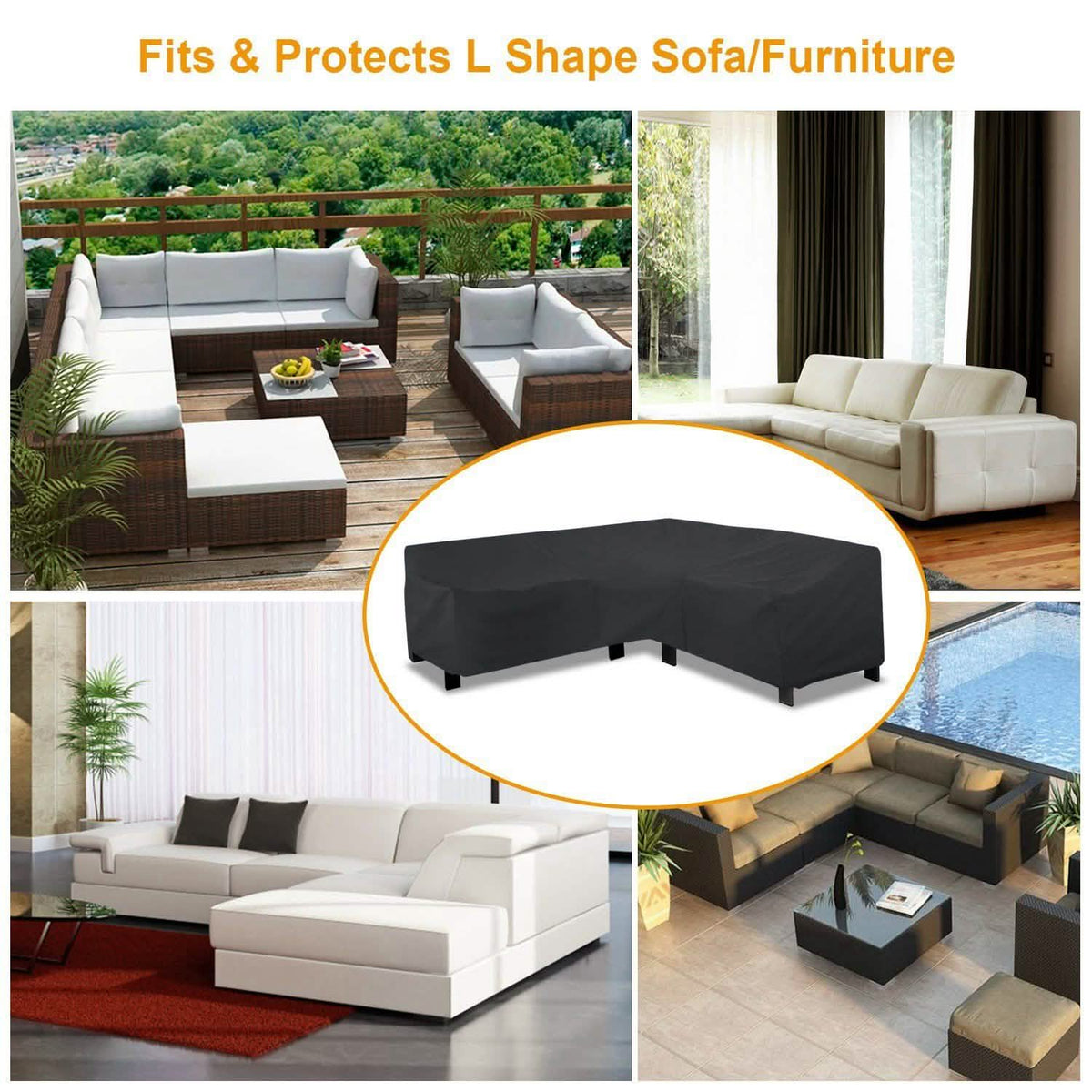 Outdoor L Shape Sofa Covers Water Resistant Garden & Patio - Tophatter Daily Deals