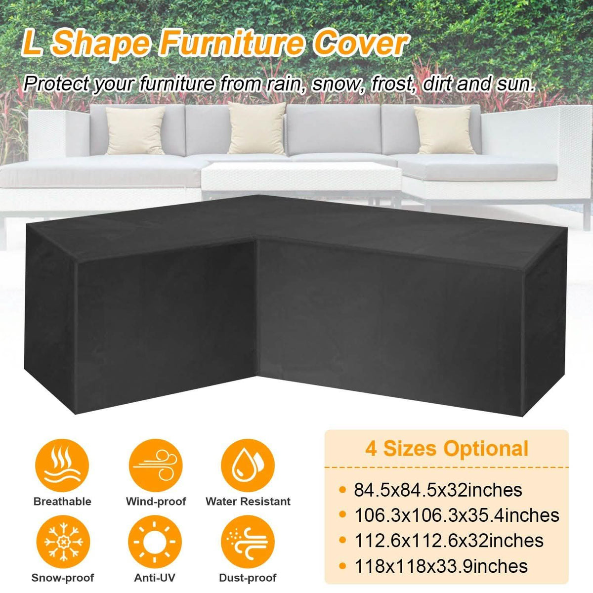 Outdoor L Shape Sofa Covers Water Resistant Garden & Patio - Tophatter Daily Deals
