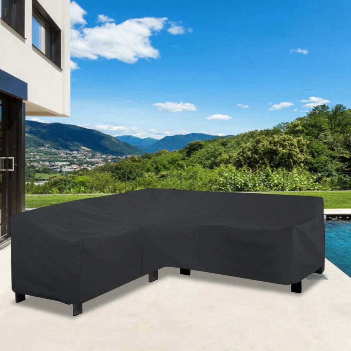Outdoor L Shape Sofa Covers Water Resistant Garden & Patio - Tophatter Daily Deals
