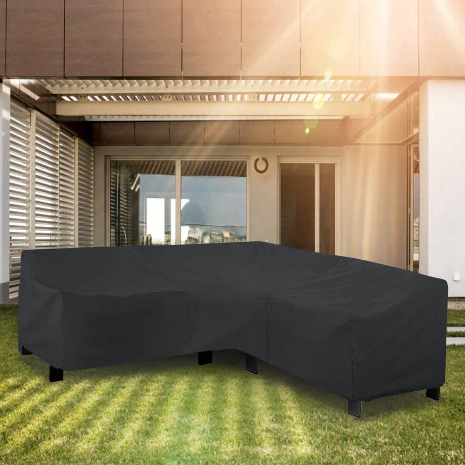 Outdoor L Shape Sofa Covers Water Resistant Garden & Patio - Tophatter Daily Deals