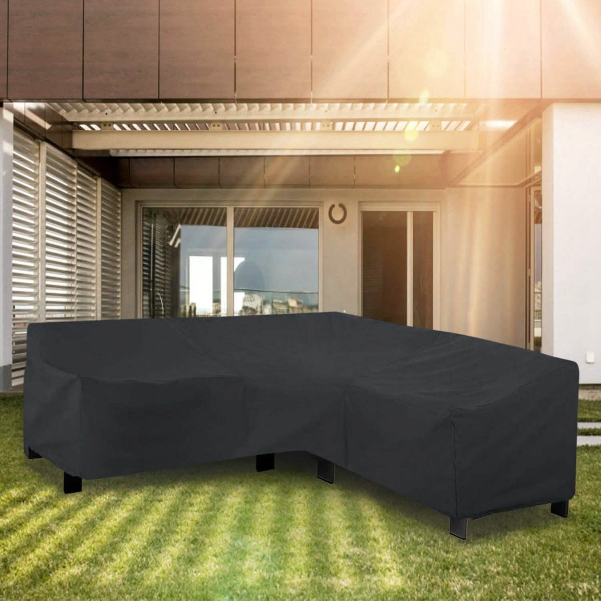 Outdoor L Shape Sofa Covers Water Resistant Garden & Patio - Tophatter Daily Deals