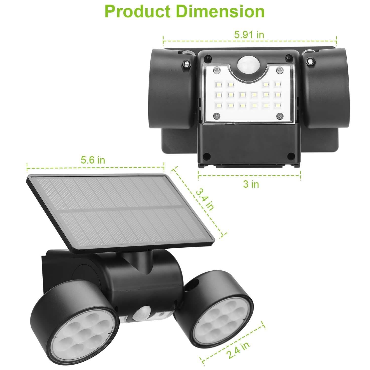 Outdoor PIR Motion Sensor Dusk To Dawn Solar Wall Lamps IP65 Waterproof Outdoor Lighting - Tophatter Daily Deals
