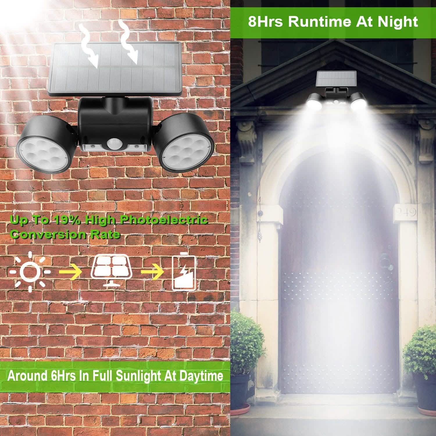 Outdoor PIR Motion Sensor Dusk To Dawn Solar Wall Lamps IP65 Waterproof Outdoor Lighting - Tophatter Daily Deals