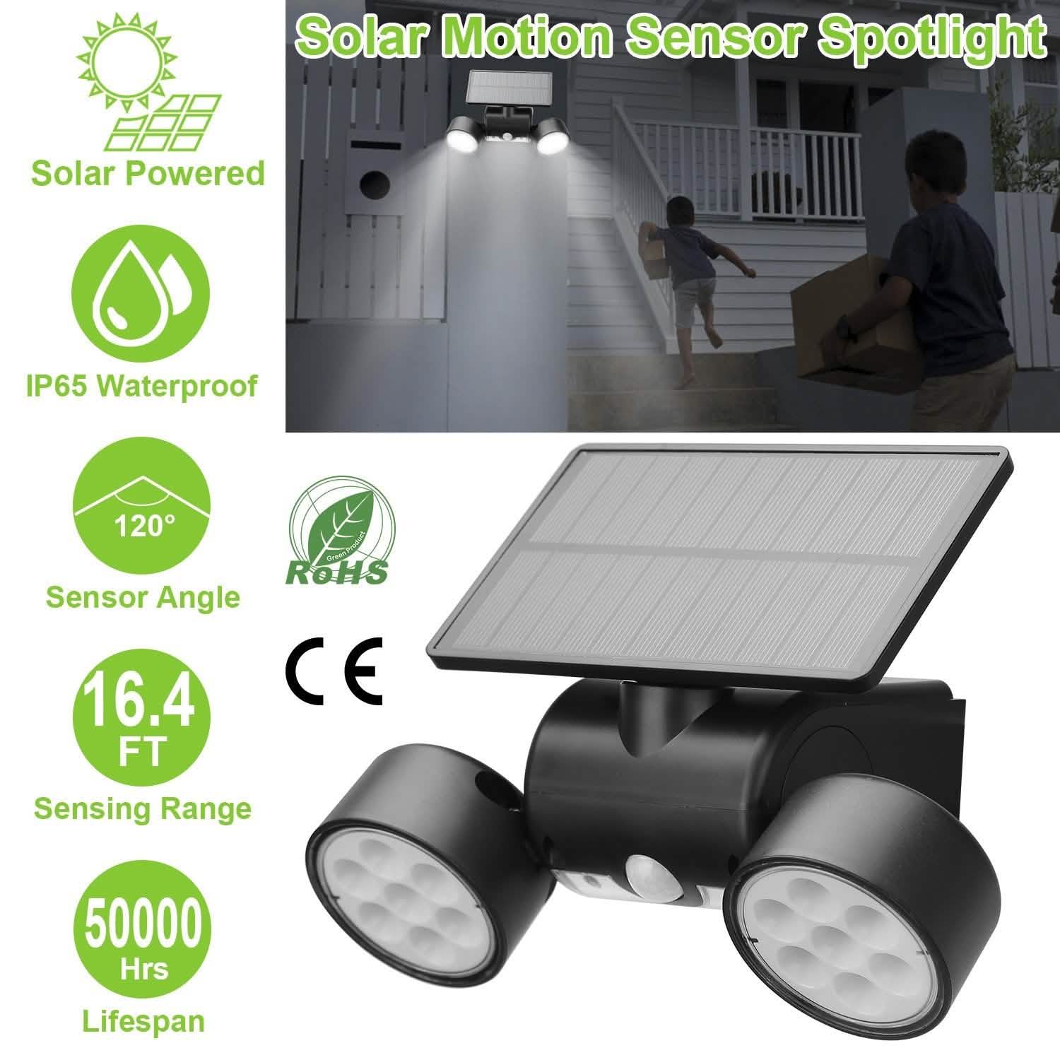 Outdoor PIR Motion Sensor Dusk To Dawn Solar Wall Lamps IP65 Waterproof Outdoor Lighting - Tophatter Daily Deals