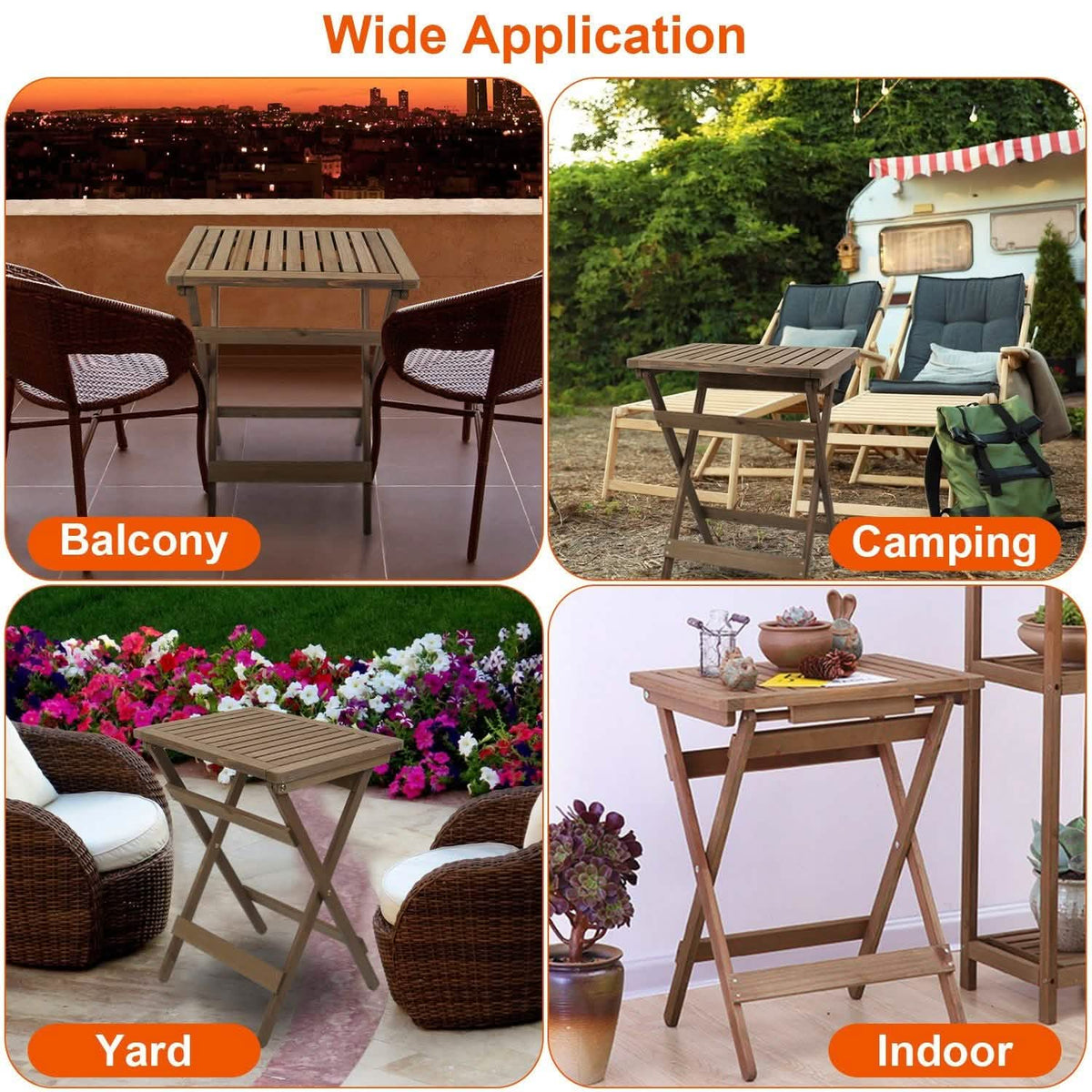 Outdoor Side Table Portable Folding Table Furniture & Decor - Tophatter Daily Deals