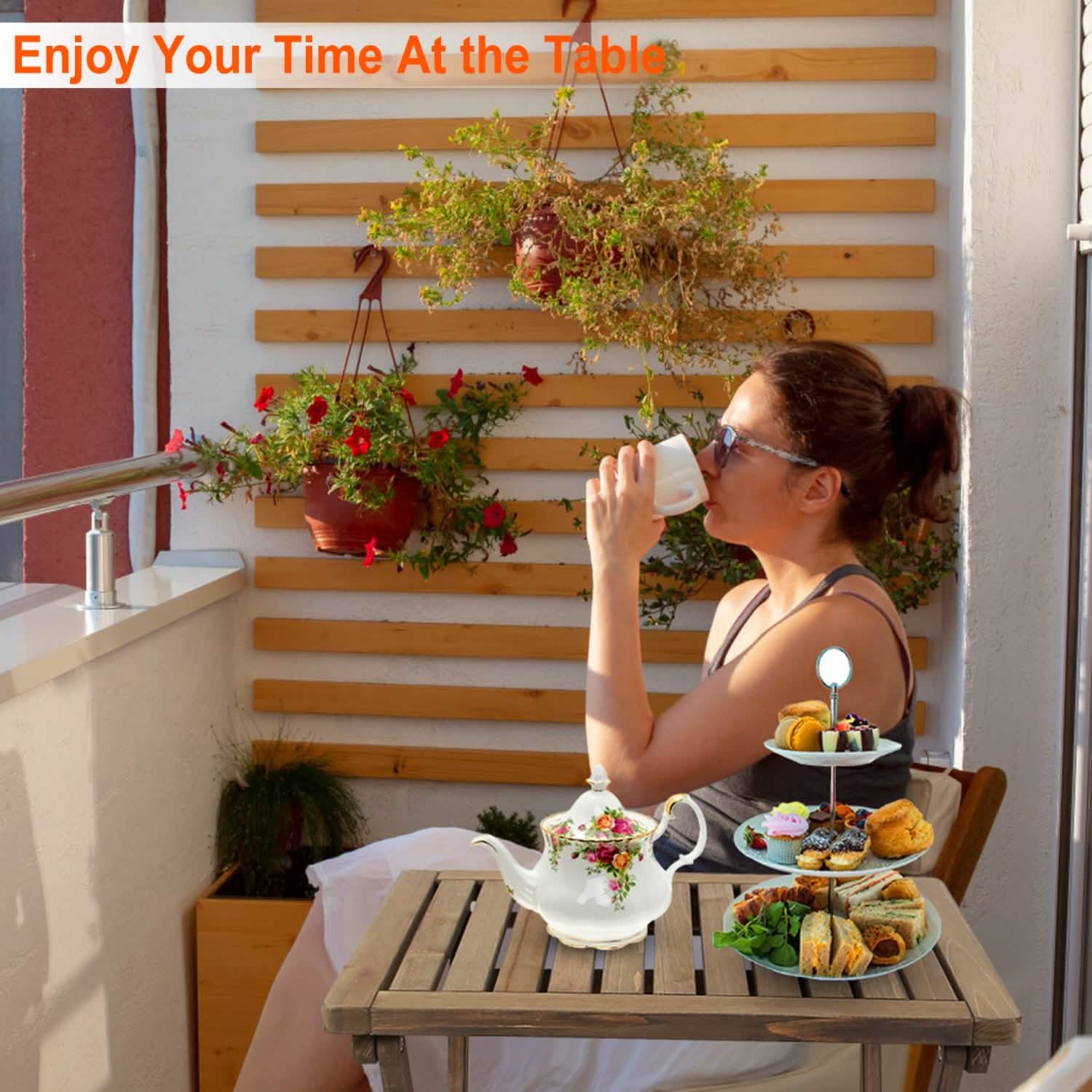 Outdoor Side Table Portable Folding Table Furniture & Decor - Tophatter Daily Deals