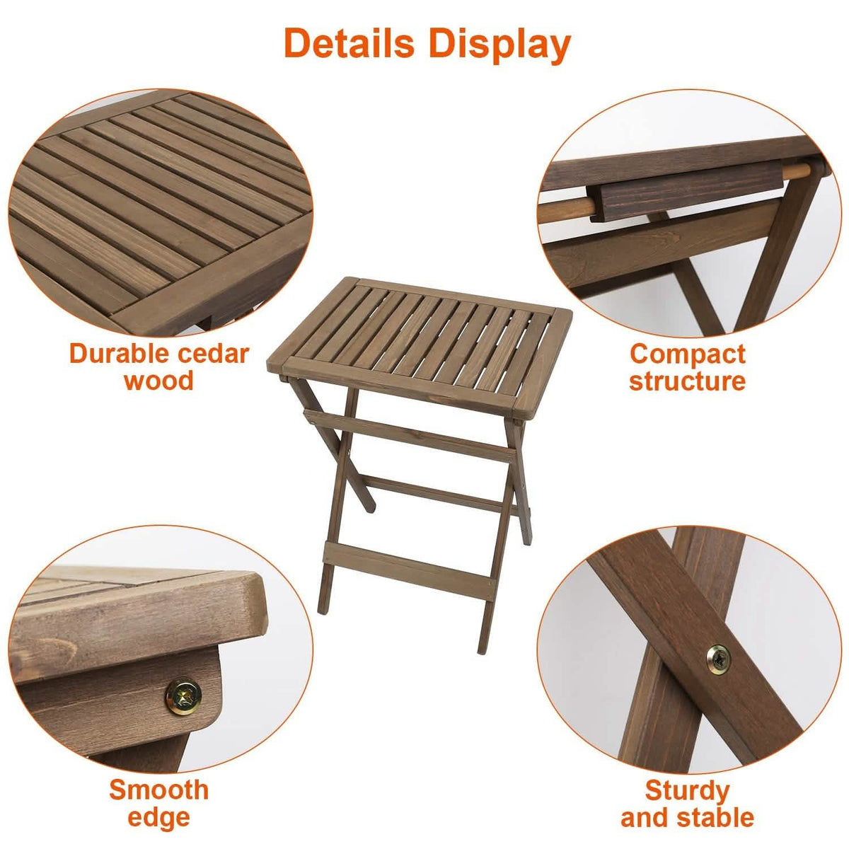 Outdoor Side Table Portable Folding Table Furniture & Decor - Tophatter Daily Deals