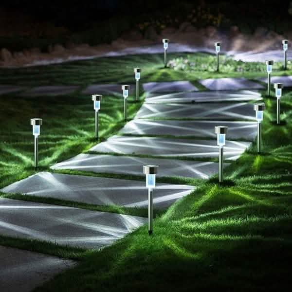 Outdoor Solar LED Solar Lights and Garden LED Lamps Solar Outdoor Lights - Tophatter Daily Deals