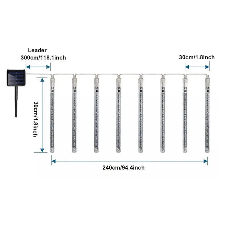 Outdoor Solar Meteor Christmas String Lights LED String Lights - Tophatter Daily Deals