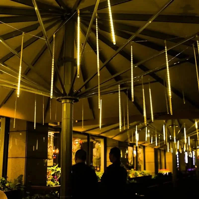 Outdoor Solar Meteor Christmas String Lights LED String Lights - Tophatter Daily Deals