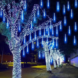 Outdoor Solar Meteor Christmas String Lights LED String Lights - Tophatter Daily Deals