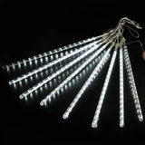 Outdoor Solar Meteor Christmas String Lights White LED String Lights - Tophatter Daily Deals