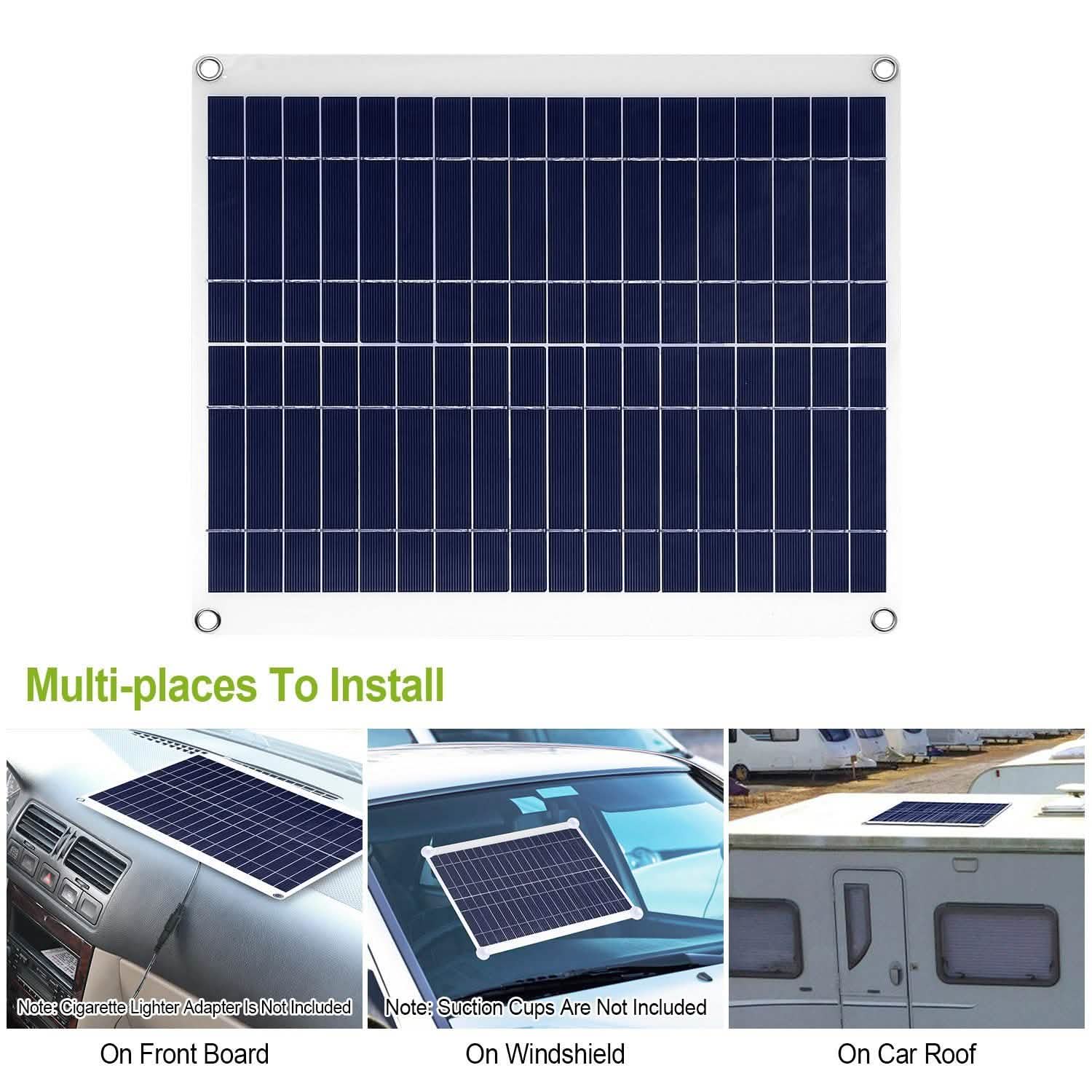 Outdoor Solar Panel 12V 25W Car Battery Charger Automotive - Tophatter Daily Deals