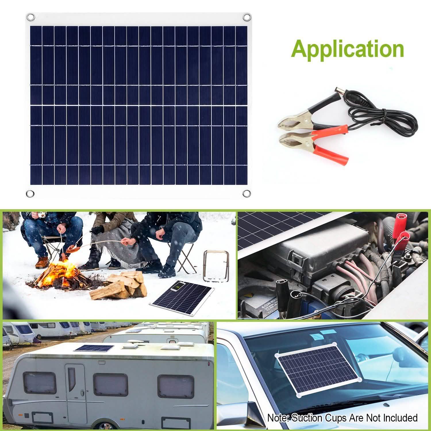 Outdoor Solar Panel 12V 25W Car Battery Charger Automotive - Tophatter Daily Deals