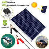 Outdoor Solar Panel 12V 25W Car Battery Charger Automotive - Tophatter Daily Deals