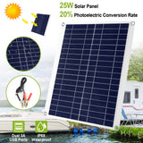 Outdoor Solar Panel 12V 25W Car Battery Charger Automotive - Tophatter Daily Deals