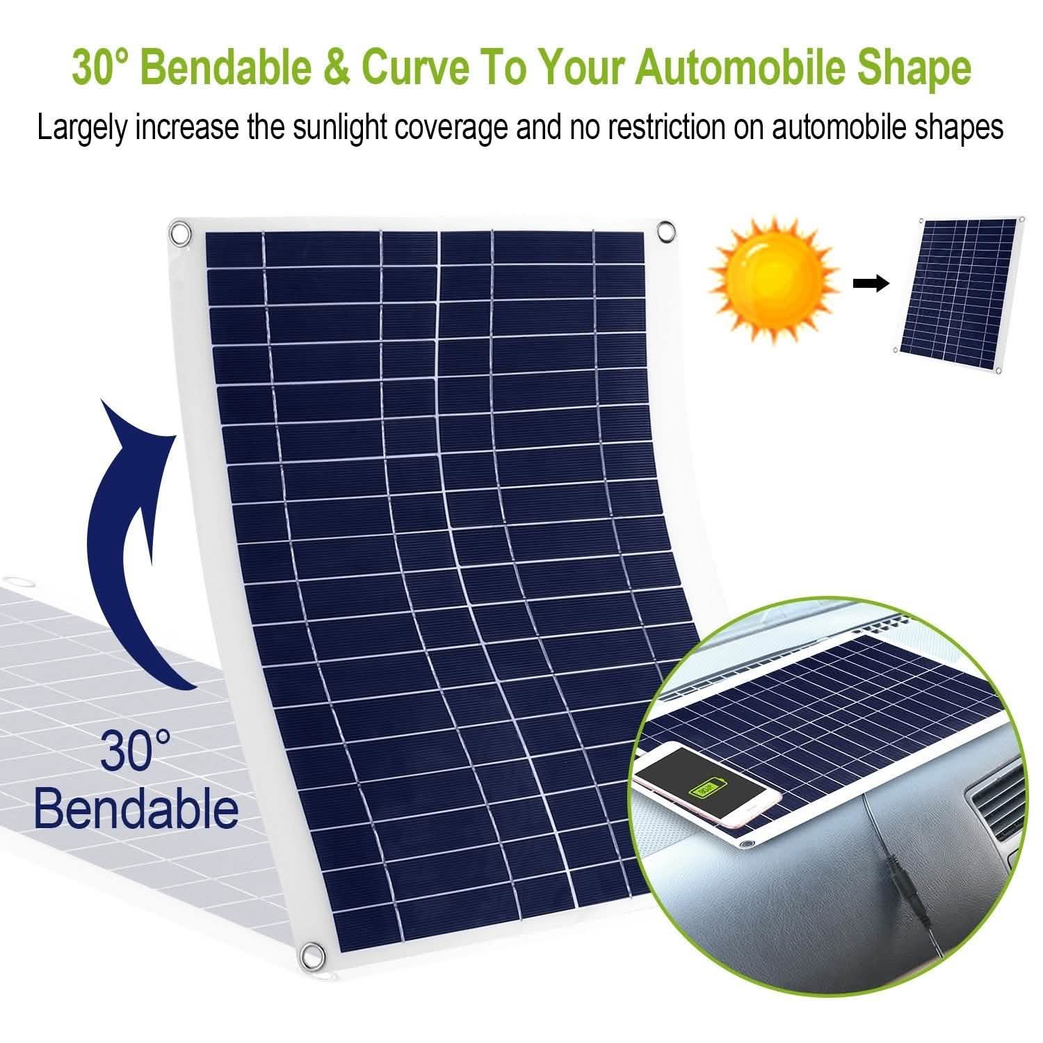 Outdoor Solar Panel 12V 25W Car Battery Charger Automotive - Tophatter Daily Deals