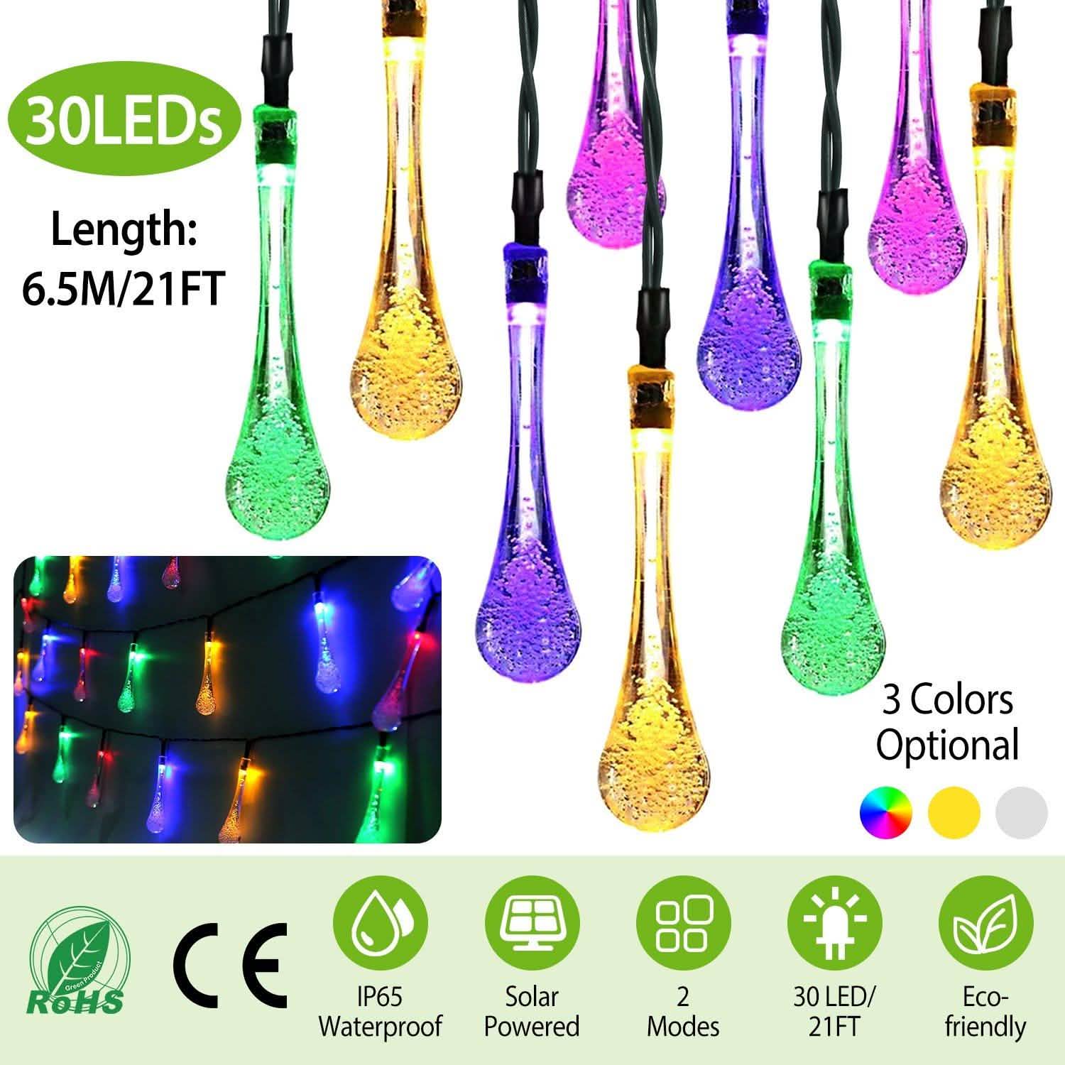 Outdoor Solar String Lights String & Fairy Lights - Tophatter Daily Deals