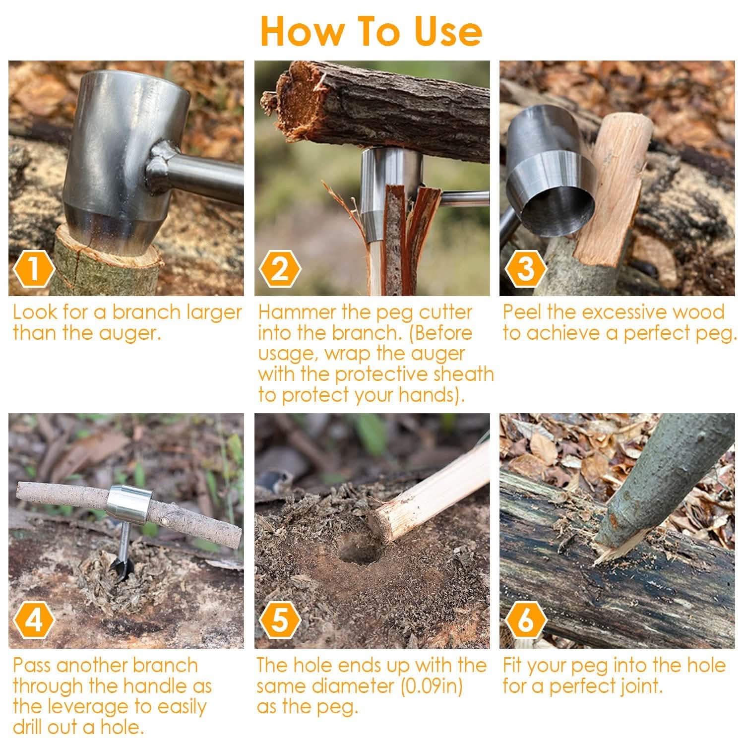 Outdoor Survival Tools for Bushcraft Hand Auger Outdoor Recreation - Tophatter Daily Deals