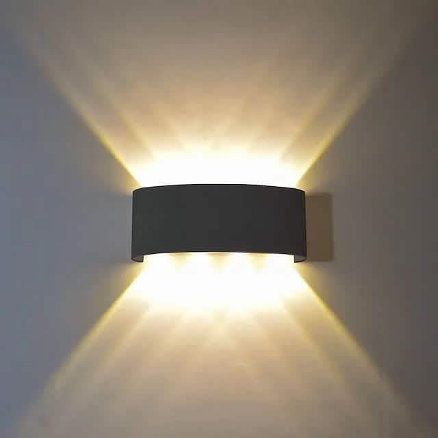 Outdoor Waterproof Wall Light Black Warm White Outdoor Lighting - Tophatter Daily Deals