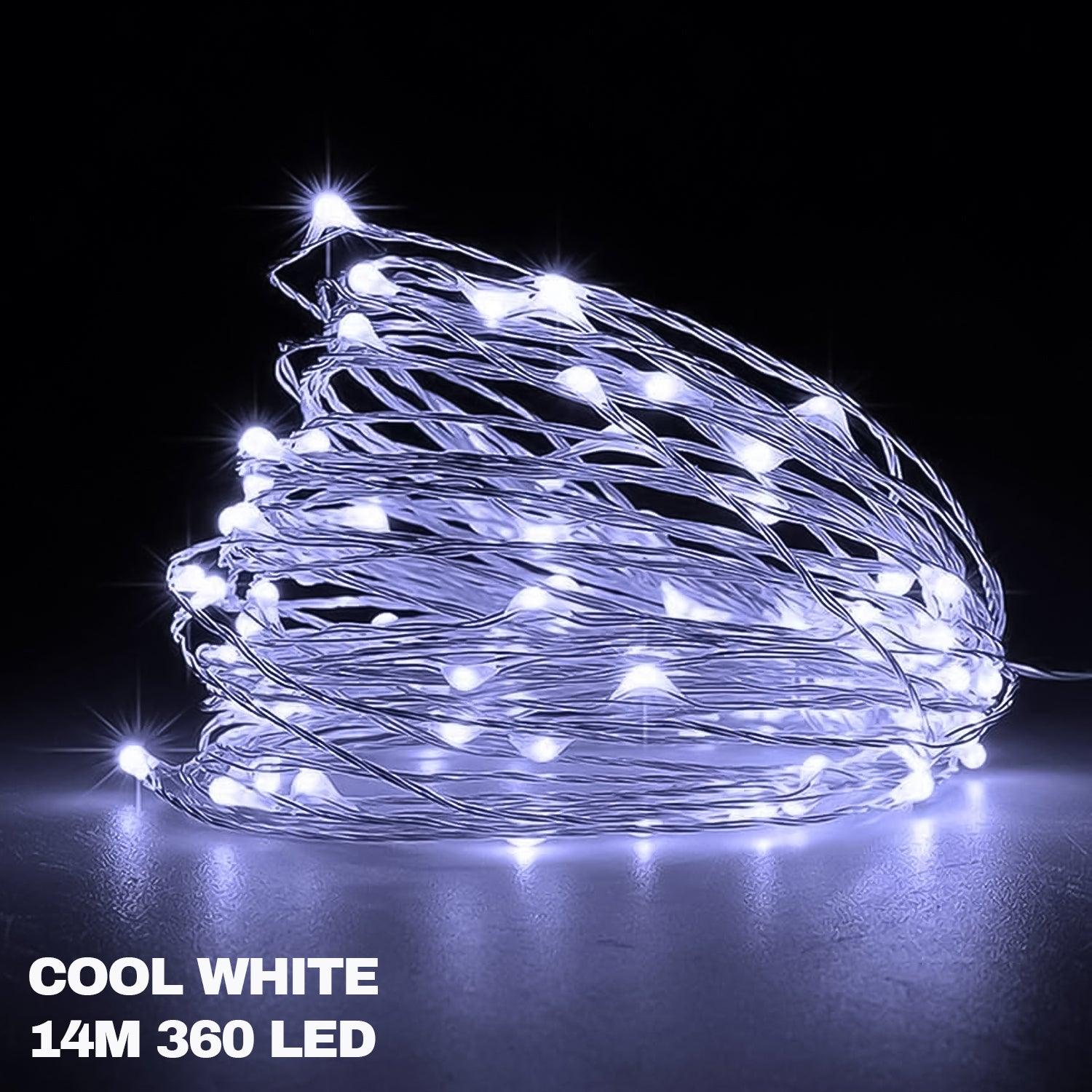 House Exterior Christmas Lights - 29.5ft/9m 240 LED Outdoor Fairy Lights Icicle Lights With 8 Modes For Window, Roof, Garden, Wall, Gazebo Cool white 14m 360leds Christmas - Tophatter Daily Deals