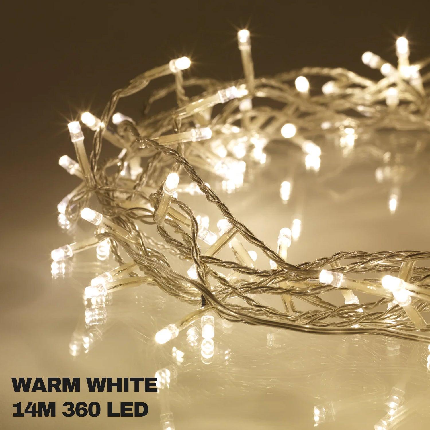 House Exterior Christmas Lights - 29.5ft/9m 240 LED Outdoor Fairy Lights Icicle Lights With 8 Modes For Window, Roof, Garden, Wall, Gazebo Warm white 14m 360leds Christmas - Tophatter Daily Deals