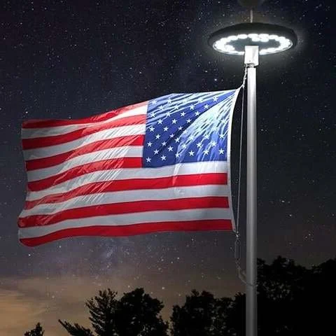 Solar Flagpole Light LED Topper Bright 700 Lumens Overnight - Tophatter Daily Deals