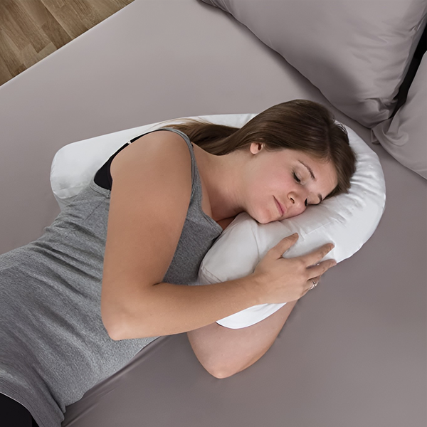 Orthopedic Side Sleeper Pillow With Ear Hole, Spine Support - Tophatter Daily Deals
