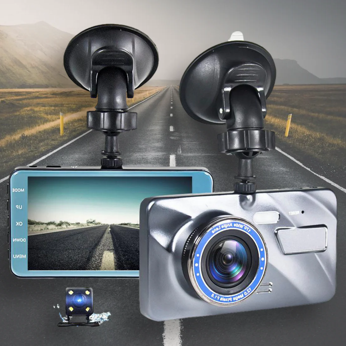 Dash Cam Dual Lens 1080P Night Vision Compact Car Recorder - Tophatter Daily Deals