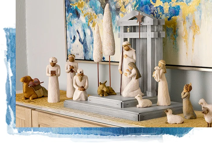 Nativity Set 20 Piece Barn Wood Creche Rustic Christmas - Tophatter Daily Deals