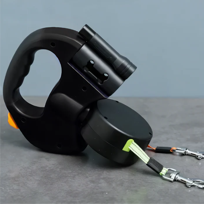 Dual Dog Leash TangleFree 360 Swivel LED Night Walks - Tophatter Daily Deals
