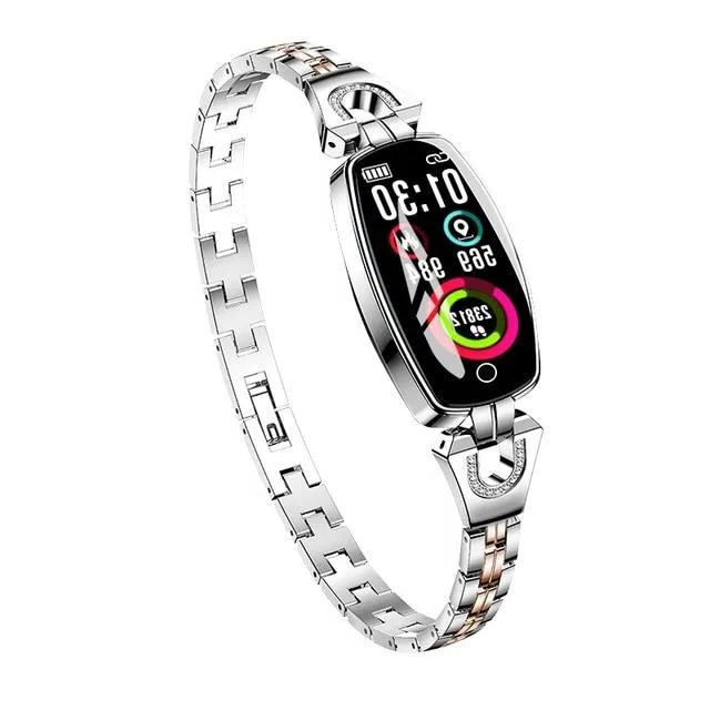 Smart Fitness Bracelet Waterproof Jewelry Fall 2025 HR BP Silver - Tophatter Daily Deals
