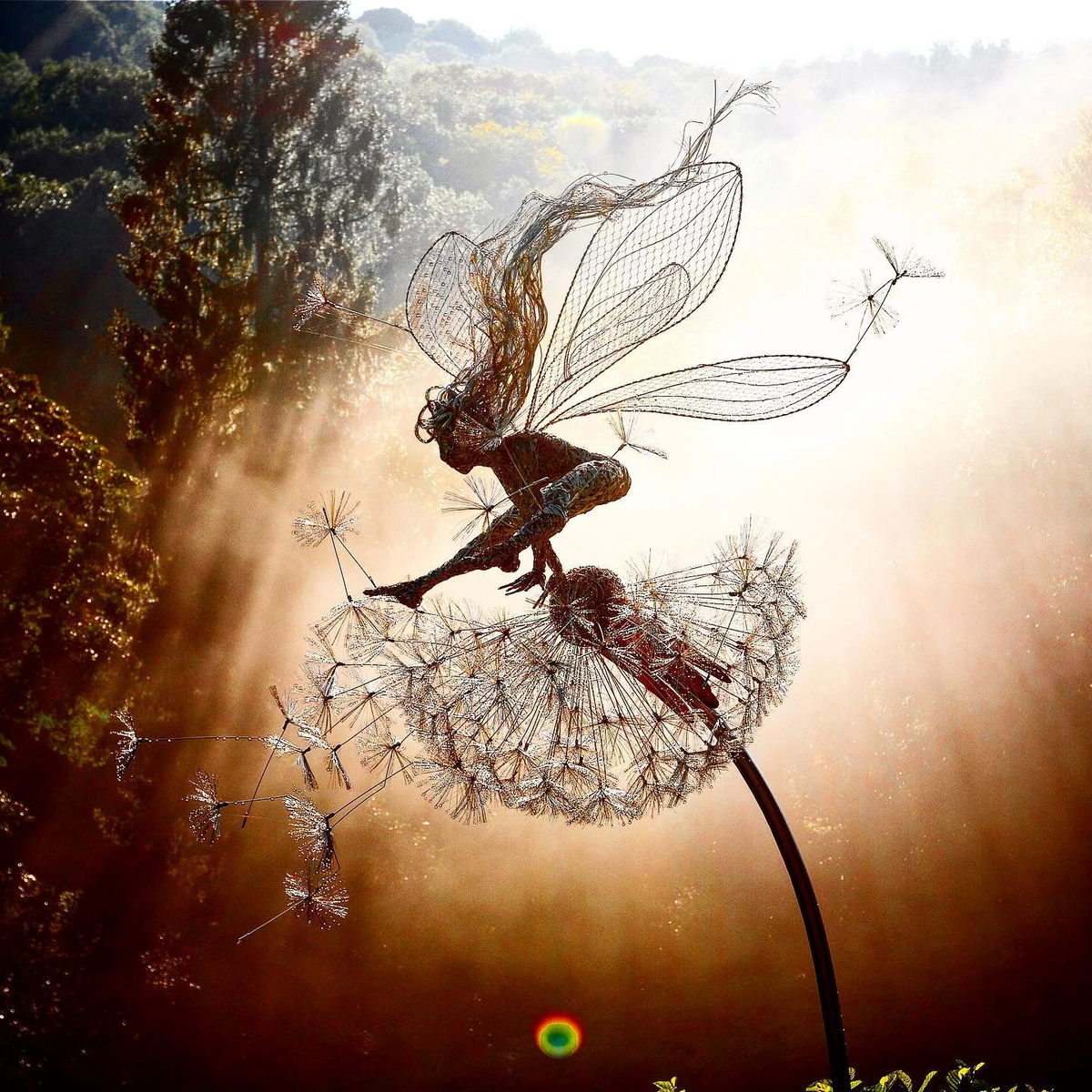 Garden Sculpture Metal Fairy Stake Cottage Fall 2025 Accent Skylark - Tophatter Daily Deals