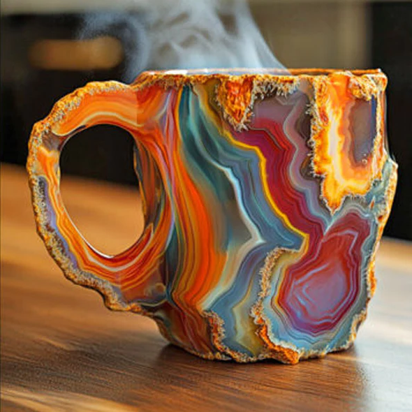 Crystal Coffee Mug Mineral Design Elegant Gift Durable Red - Tophatter Daily Deals
