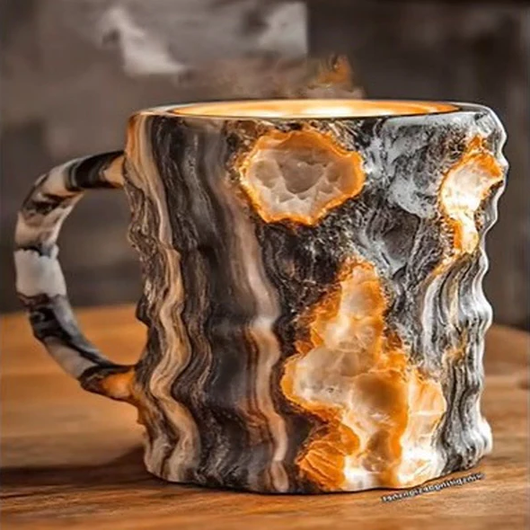 Crystal Coffee Mug Mineral Design Elegant Gift Durable Rock - Tophatter Daily Deals