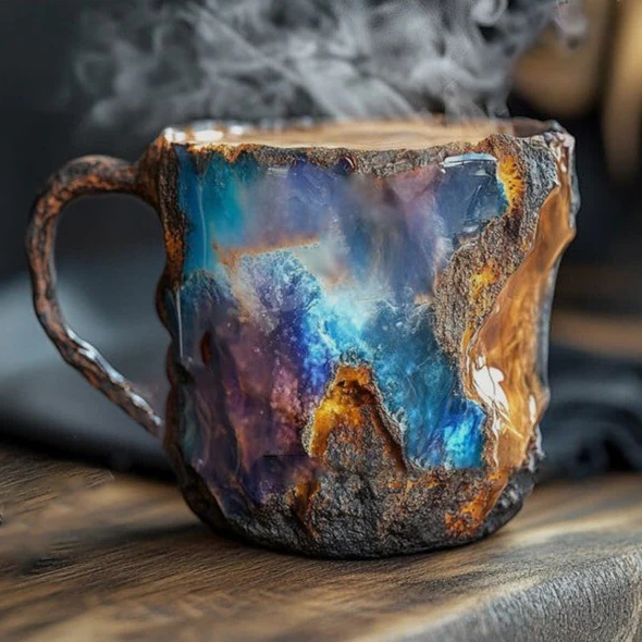 Crystal Coffee Mug Mineral Design Elegant Gift Durable Blue Ore - Tophatter Daily Deals