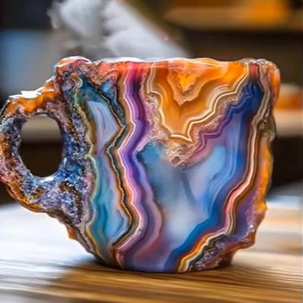 Crystal Coffee Mug Mineral Design Elegant Gift Durable Colorful Ore - Tophatter Daily Deals