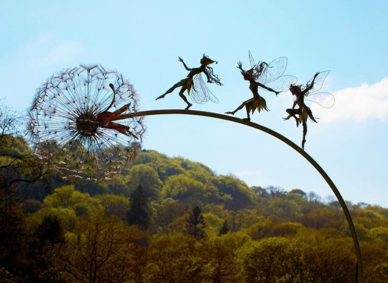 Garden Sculpture Metal Fairy Stake Cottage Fall 2025 Accent Big Adventurel - Tophatter Daily Deals