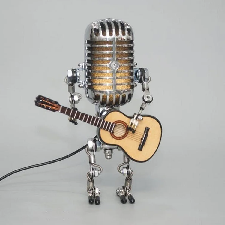 Microphone Robot Lamp Vintage Guitar Sculpture Fall 2025 YELLOW | CLASSICAL GUITAR - Tophatter Daily Deals