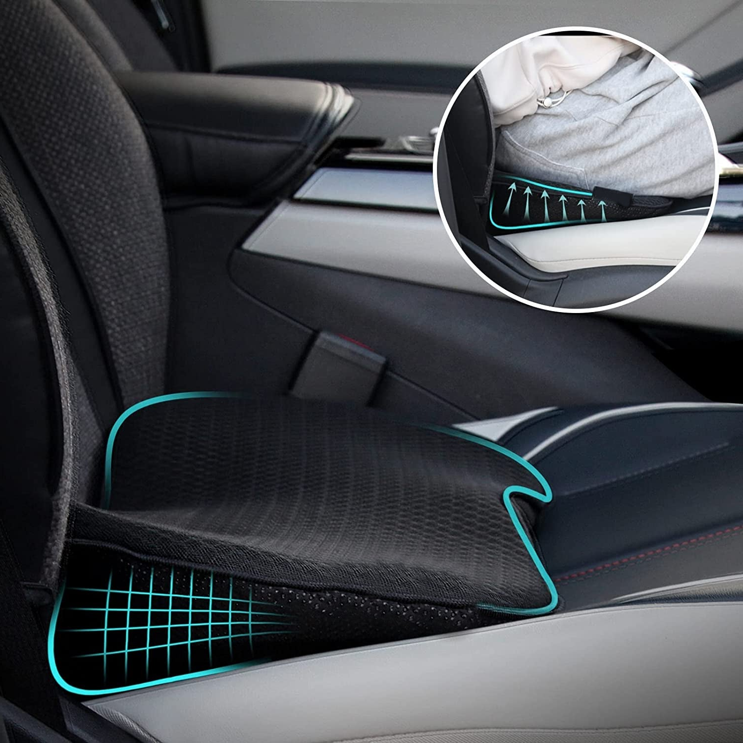 Car Booster Seat Cushion Memory Foam 3.5 Inch Posture - Tophatter Daily Deals