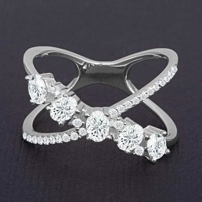 Oval Design Mini X Ring Rings - Tophatter Daily Deals