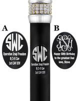 Custom Cane Engraving - Oval Black Anodized Aluminum Walking Cane Engraving - Tophatter Daily Deals