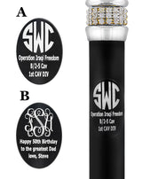Custom Cane Engraving - Oval Black Anodized Aluminum Walking Cane Engraving - Tophatter Daily Deals
