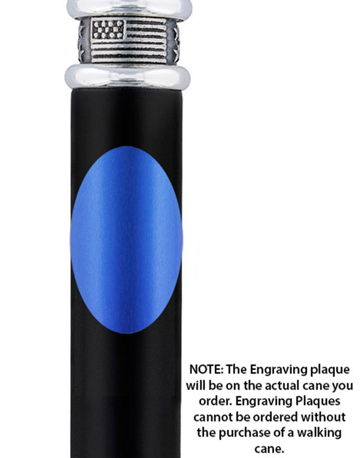 Custom Cane Engraving - Oval Blue Anodized Aluminum Walking Cane Engraving - Tophatter Daily Deals