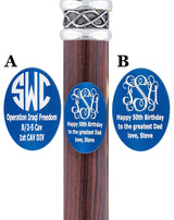 Custom Cane Engraving - Oval Blue Anodized Aluminum Walking Cane Engraving - Tophatter Daily Deals
