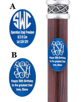 Custom Cane Engraving - Oval Blue Anodized Aluminum Walking Cane Engraving - Tophatter Daily Deals