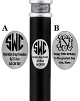 Custom Cane Engraving - Oval Stainless Steel Walking Cane Engraving - Tophatter Daily Deals