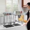 Over Sink Dish Drying Rack with Cutlery Holder Kitchen Storage - Tophatter Daily Deals