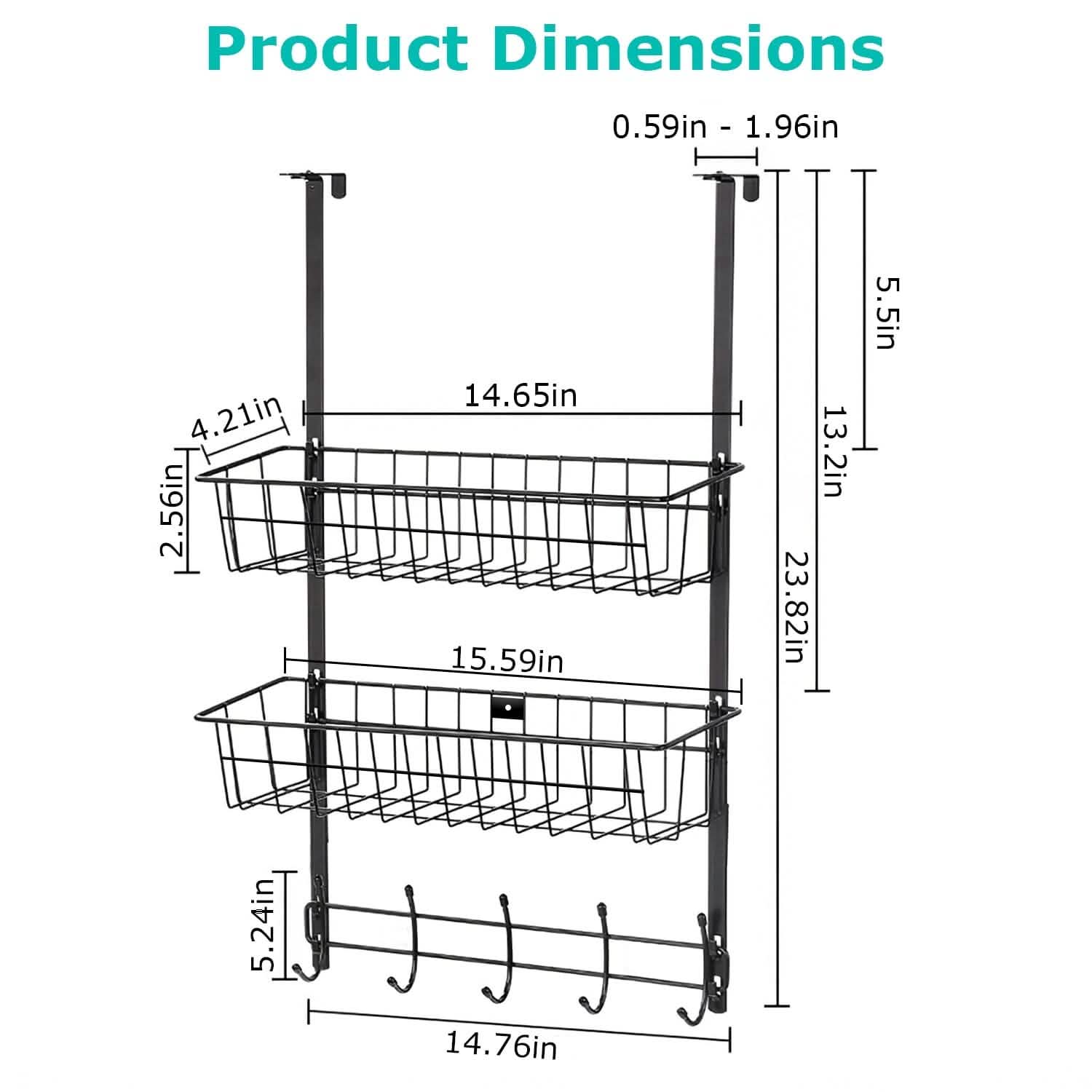 Over The Door Hooks Organizer Storage & Organization - Tophatter Daily Deals