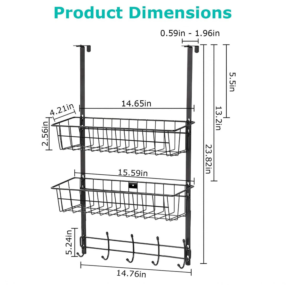 Over The Door Hooks Organizer Storage & Organization - Tophatter Daily Deals